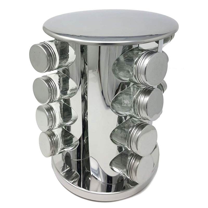 Rebrilliant Stainless Steel 16 Jar Spice Jar & Rack Set & Reviews Wayfair